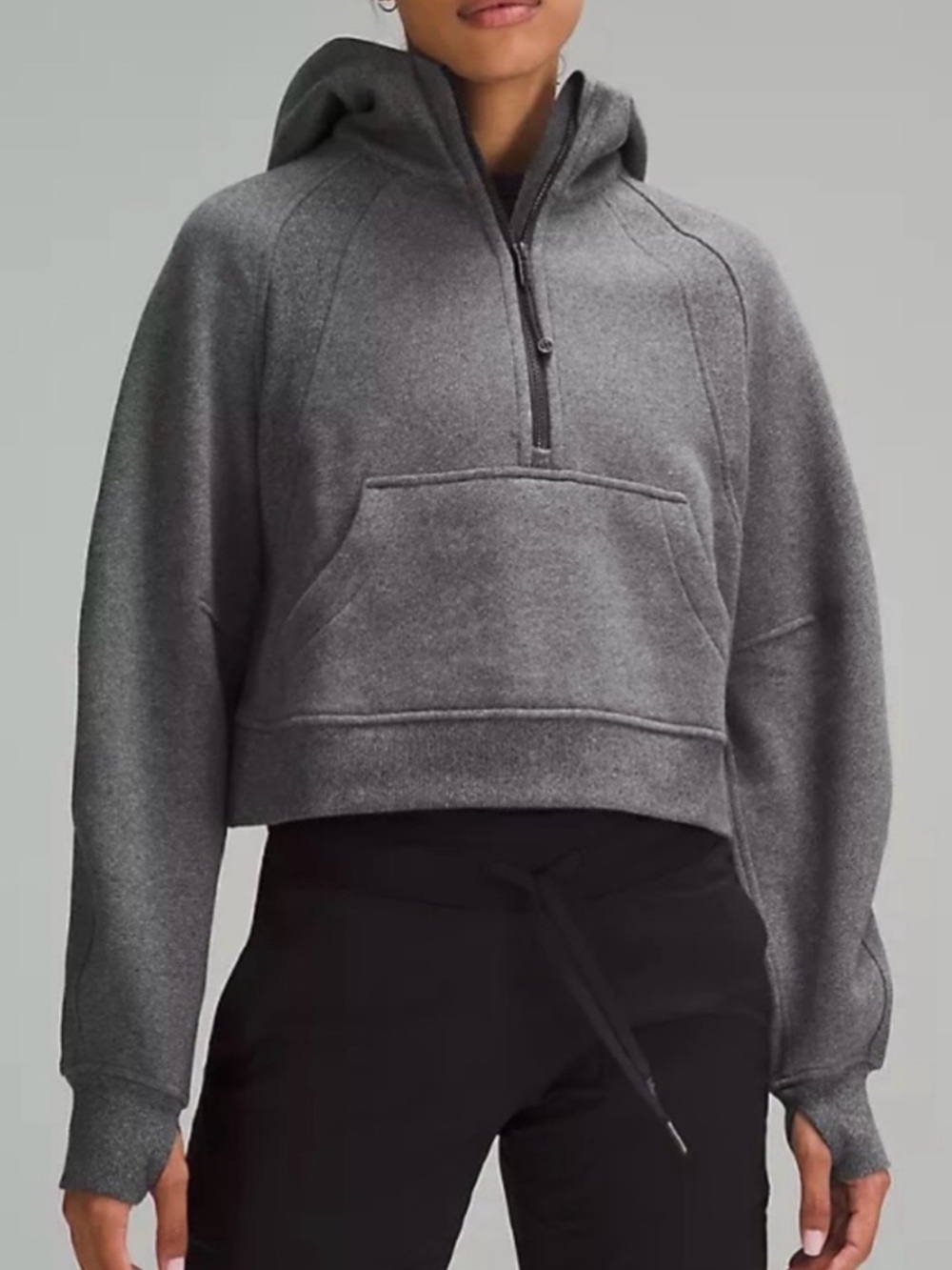 lululemon athletica scuba half-zip hoodie charcoal gray XS/S